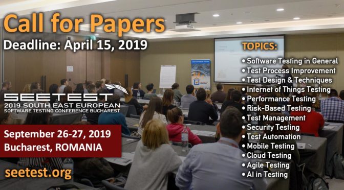 Call for Papers SEETEST 2019!